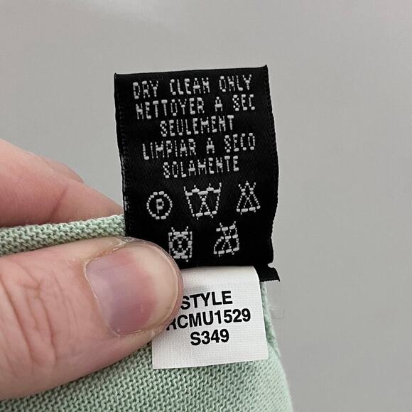 Company Ellen Tracy Women's Cardigan Sweater M Mint Green Button Front Crew Neck - Picture 6 of 7